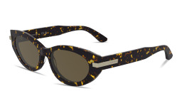 Calvin Klein Logo Lettering Cat-Eye Sunglasses in Tortoise – Product Photo 2