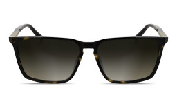 Shop Calvin Klein Logo Lettering Rectangle Sunglasses in Havana online.