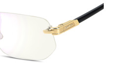Shop Carrera Engraved Logo Wide Rimless Irregular Eyeglasses in Polished Gold online.