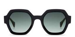 Shop GIGI STUDIOS Grace Irregular Sunglasses in Black online.