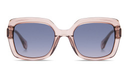 Shop GIGI STUDIOS Genesis Square Sunglasses in Transparent Pink online.
