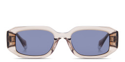 Shop GIGI STUDIOS Danielle Unisex Rectangle Sunglasses in Transparent Brown online.