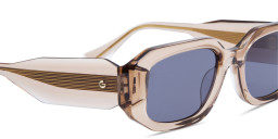 Shop GIGI STUDIOS Danielle Unisex Rectangle Sunglasses in Transparent Brown online.