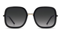Shop Carolina Herrera Logo Signature Oversized Square Sunglasses in Black online.