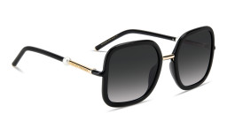 Shop Carolina Herrera Logo Signature Oversized Square Sunglasses in Black online.