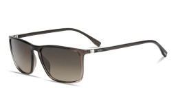 Shop Hugo Boss Logo Signature Rectangle Sunglasses in Brown Grey online.