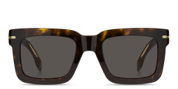 Shop Hugo Boss Logo Signature Rectangle Sunglasses in Havana online.