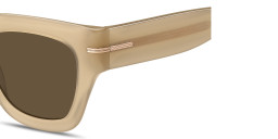 Shop Hugo Boss Square Sunglasses in Beige online.