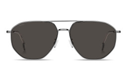 Shop Hugo Boss Logo Signature Aviator Sunglasses in Ruthenium online.