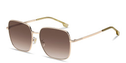 Shop Hugo Boss Logo Signature Square Sunglasses in Rose Gold online.