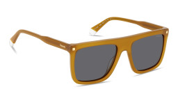 Shop Polaroid Logo Square Sunglasses in Yellow online.