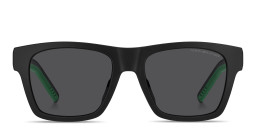 Tommy Hilfiger Logo Square Sunglasses in Matte Black – Product Photo 1