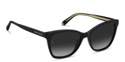 Shop Tommy Hilfiger Logo Signature Cat-Eye Sunglasses in Black online.