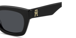 Shop Tommy Hilfiger TH Logo Rectangle Sunglasses in Black online.