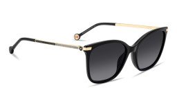 Shop Carolina Herrera CH Logo Square Sunglasses in Black online.