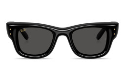 Shop Ray-Ban Wayfarer Puffer Unisex Square Sunglasses in Black online.