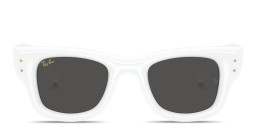 Shop Ray-Ban Wayfarer Puffer Unisex Square Sunglasses in White online.