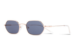 Shop TRICE Logo Irregular Sunglasses in Rose Gold online.