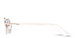 Shop TRICE Logo Irregular Sunglasses in Rose Gold online.