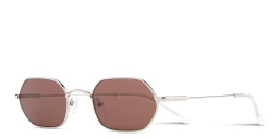 Shop TRICE Logo Irregular Sunglasses in Silver online.