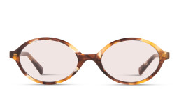 Shop TRICE Logo Oval Sunglasses in Havana online.