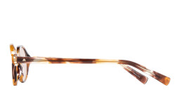 Shop TRICE Logo Oval Sunglasses in Havana online.