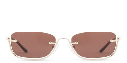 تسوق نظارات شمسية بإطار مربّع نصفي بالشعار المنقوش TRICE بلون ذهبي فاتح أونلاين.