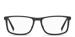 Shop Tommy Hilfiger Logo Rectangle Eyeglasses in Black online.