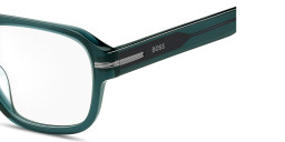 Shop Hugo Boss Logo Lettering Round Eyeglasses in Transparent Teal online.
