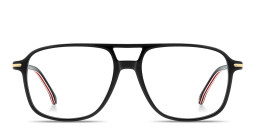 Shop Carrera Logo Signature Wide Rectangle Eyeglasses in Black online.