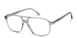 Shop Carrera Logo Signature Wide Rectangle Eyeglasses in Transparent Grey online.