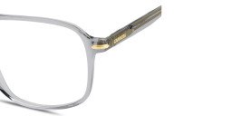 Shop Carrera Logo Signature Wide Rectangle Eyeglasses in Transparent Grey online.