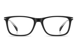 Shop DAVID BECKHAM Talisman Rectangle Eyeglasses in Black online.