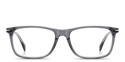 Shop DAVID BECKHAM Talisman Rectangle Eyeglasses in Crystal Grey online.