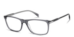 Shop DAVID BECKHAM Talisman Rectangle Eyeglasses in Crystal Grey online.