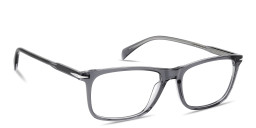Shop DAVID BECKHAM Talisman Rectangle Eyeglasses in Crystal Grey online.