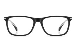 Shop DAVID BECKHAM Talisman Rectangle Eyeglasses in Black online.