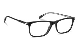 Shop DAVID BECKHAM Talisman Wide Rectangle Eyeglasses in Black online.