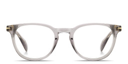 Shop DAVID BECKHAM Talisman Panthos Eyeglasses in Crystal Grey online.