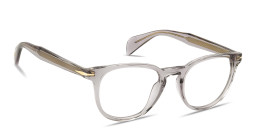 Shop DAVID BECKHAM Talisman Panthos Eyeglasses in Crystal Grey online.