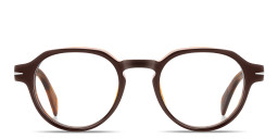 Shop DAVID BECKHAM Talisman Panthos Eyeglasses in Brown Horn online.