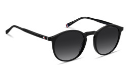 Shop Tommy Hilfiger Flag Round Sunglasses in Black online.