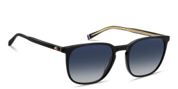 Shop Tommy Hilfiger Flag Square Sunglasses in Black online.