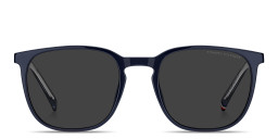 Shop Tommy Hilfiger Flag Square Sunglasses in Blue online.