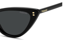 Shop Polaroid Logo Lettering Cat-Eye Sunglasses in Black online.