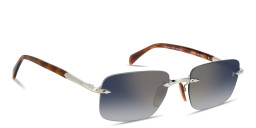Shop DAVID BECKHAM Curator Collection Rimless Rectangle Sunglasses in Palladium online.