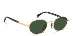 Shop DAVID BECKHAM Curator Collection Oval Sunglasses in Gold online.