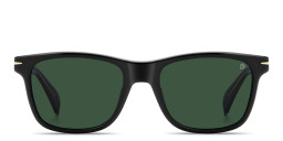 Shop DAVID BECKHAM Talisman Rectangle Sunglasses in Black online.