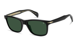 Shop DAVID BECKHAM Talisman Rectangle Sunglasses in Black online.