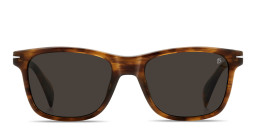 Shop DAVID BECKHAM Talisman Rectangle Sunglasses in Brown Horn online.